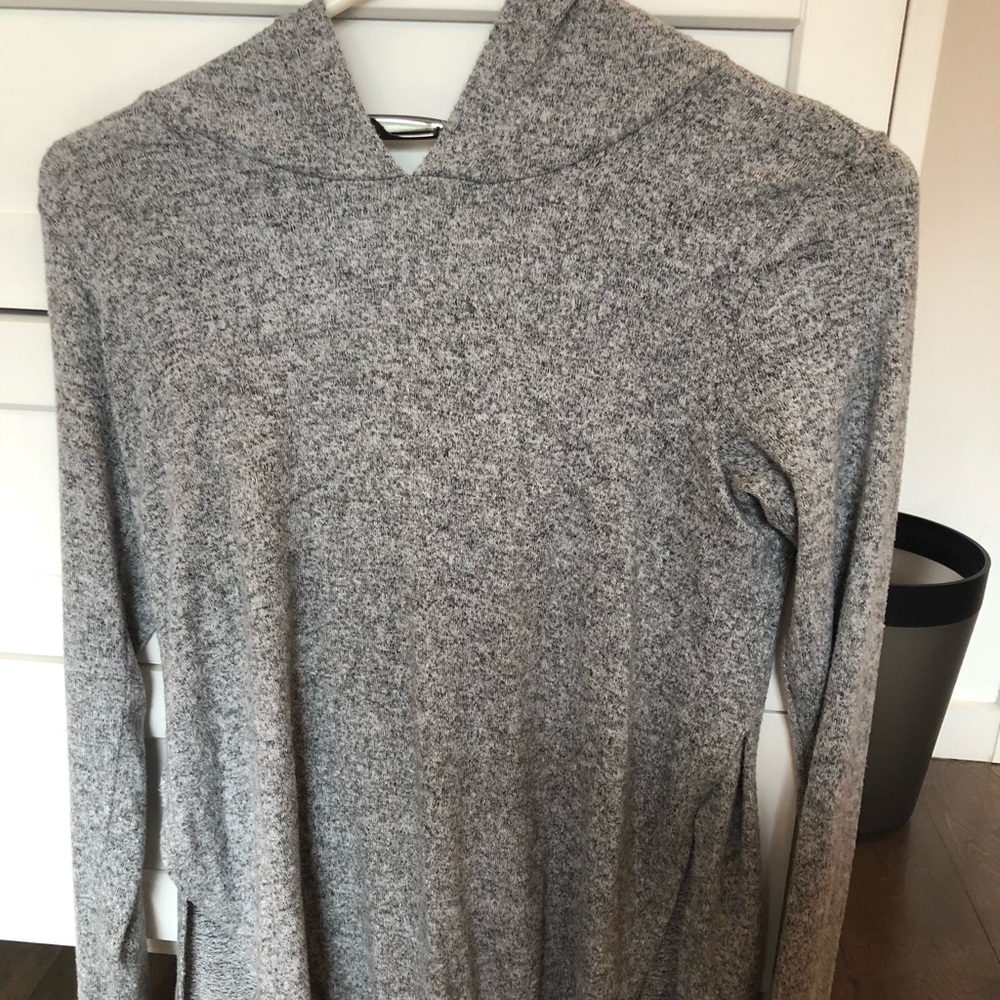 Grey hooded long sleeve